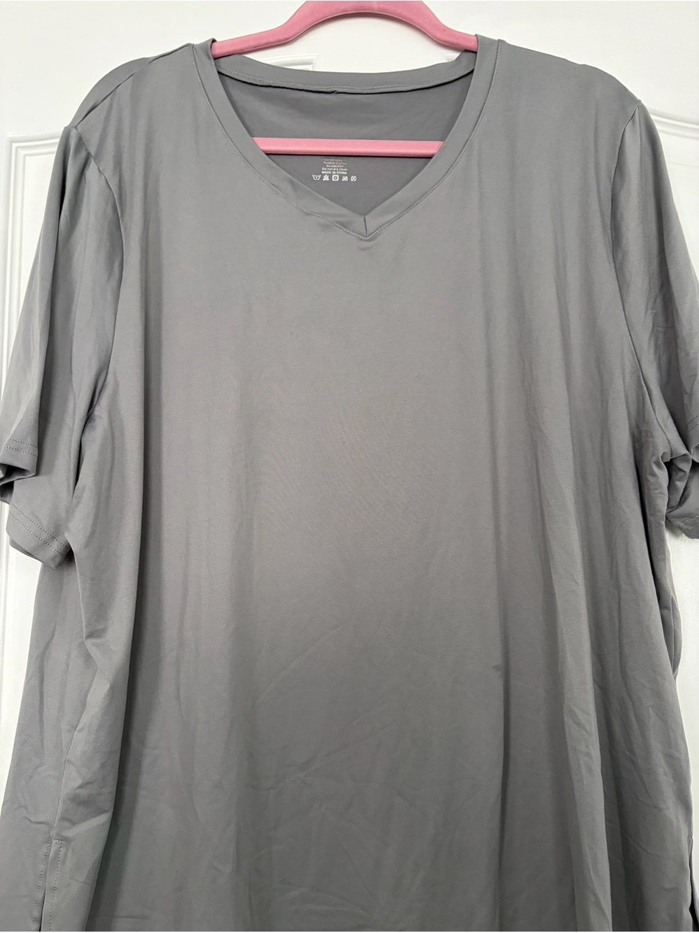Men's Gray V-Neck Performance Shirt